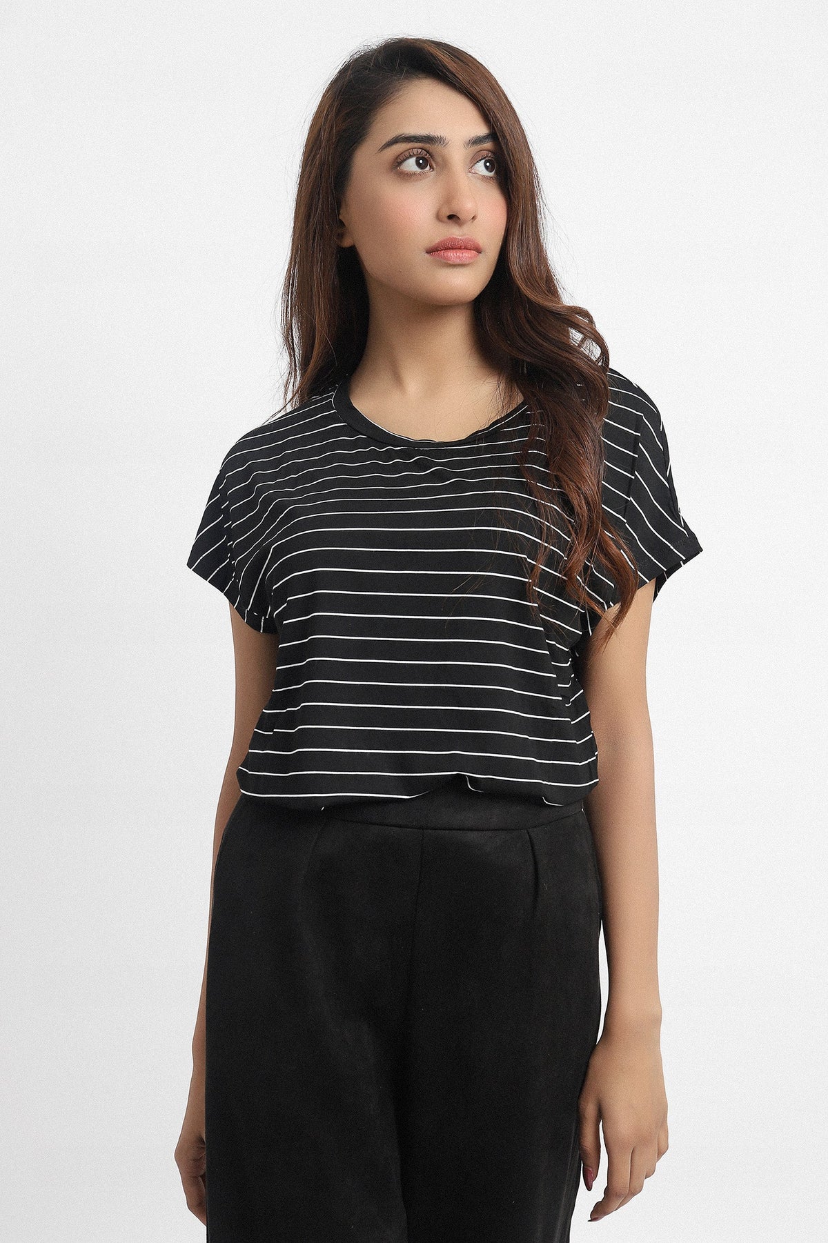 STRIPED T-SHIRT-BLACK-WHITE