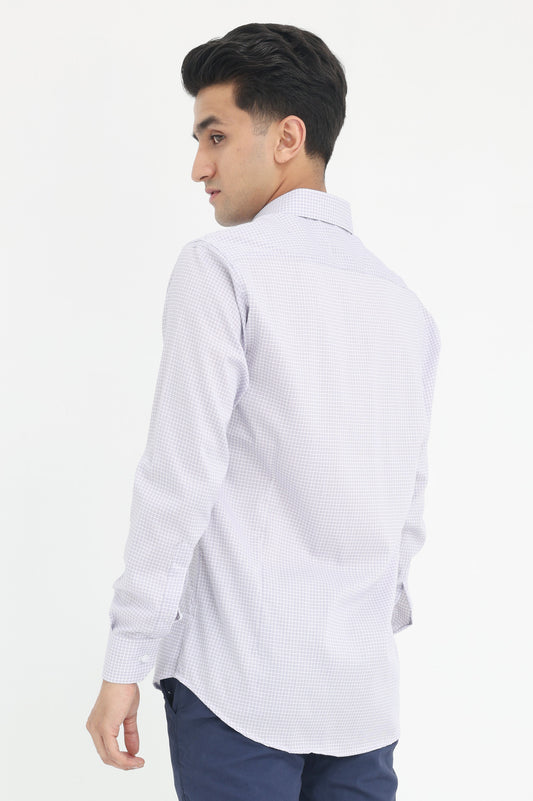 MICRO CHECK CLASSIC SHIRT-PURPLE CHK