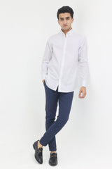 ESSENTIAL FORMAL BUTTON-DOWN-WHITE-DOTTED