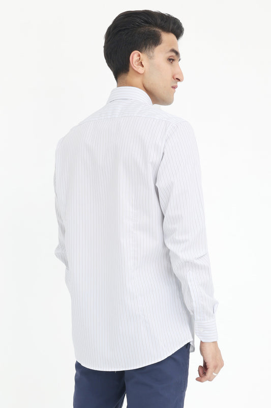 CLASSIC BUTTON-DOWN OXFORD SHIRT-WHITE-GREY