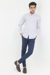 SLIM FIT STRIPED SHIRT-LT-PURPLE