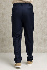 TAILORED PLEATED FORMAL TROUSERS-NAVY