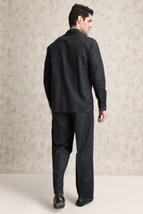 RELAXED RESORT SHIRT SET-BLACK