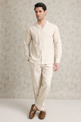 RELAXED RESORT SHIRT SET -STONE