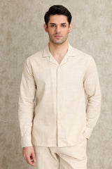 RELAXED RESORT SHIRT SET -STONE