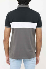 POLO T-SHIRT-BLK/WHT/GRY