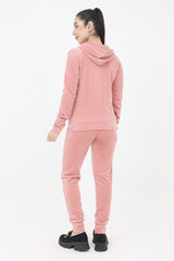 VELVET LUXE HOODED SET-PINK