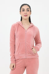 VELVET LUXE HOODED SET-PINK