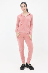 VELVET LUXE HOODED SET-PINK