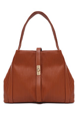 Luxe Ribbed Handbag-Brown