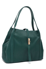 Luxe Ribbed Handbag-Green