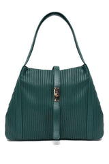 Luxe Ribbed Handbag-Green