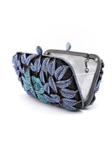 GARDEN RHINESTONE CLUTCH-MIX-BLUE