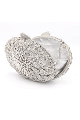 LEAF MESH CLUTCH-SILVER