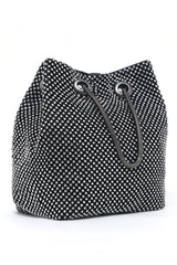 CRYSTAL LUXE DRAWSTRING BAG-BLACK