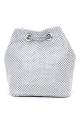 CRYSTAL LUXE DRAWSTRING BAG-SILVER