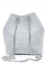 CRYSTAL LUXE DRAWSTRING BAG-SILVER