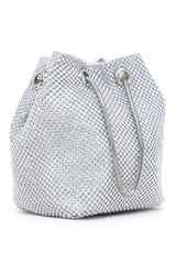 CRYSTAL LUXE DRAWSTRING BAG-SILVER