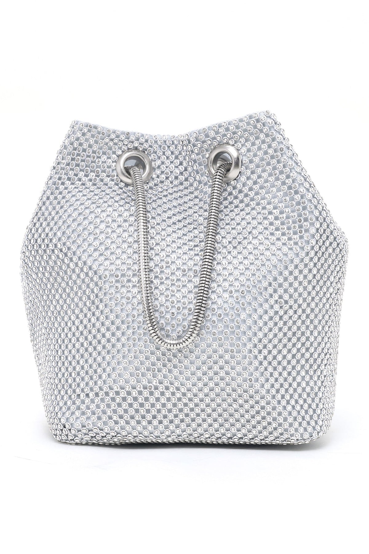 CRYSTAL LUXE DRAWSTRING BAG-SILVER