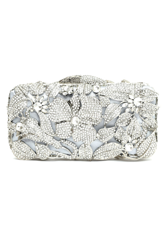 BLOOMING CLUTCH-SILVER