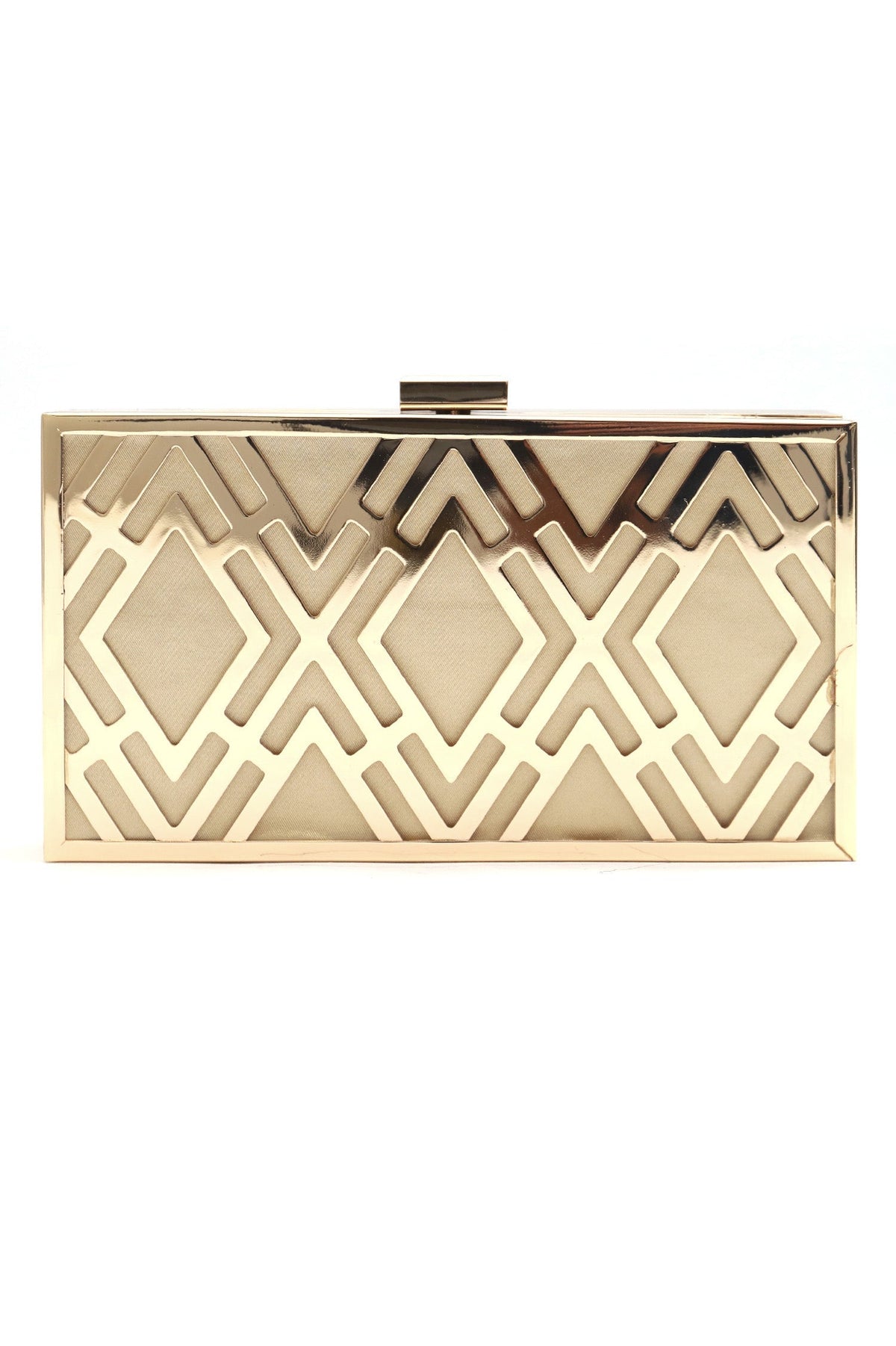 METAL CUTWORK CLUTCH-GOLD