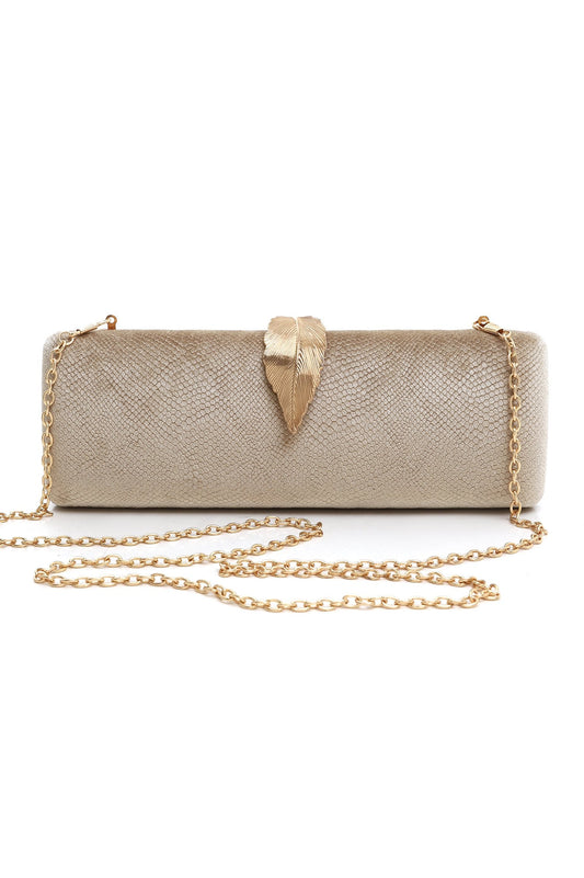 LEAF OVER CLUTCH-GOLD