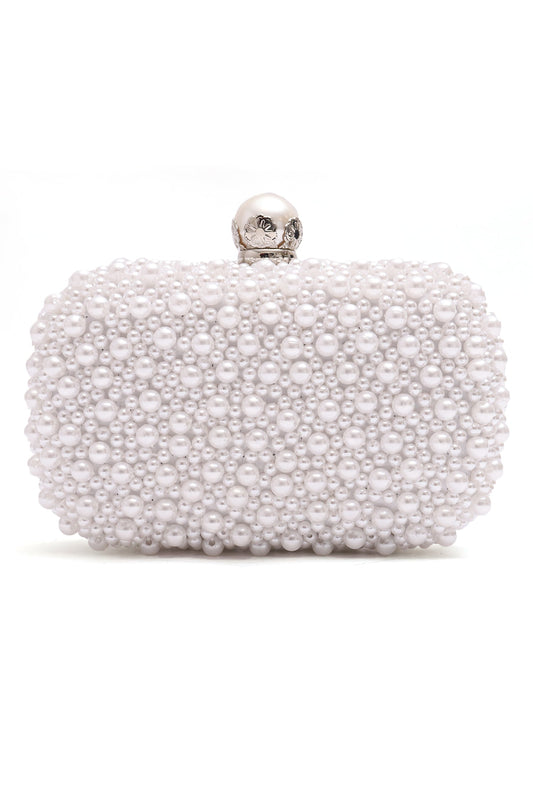 PEARLY CLUTCH-WHITE