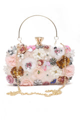 FLORAL CLUTCH-GOLD