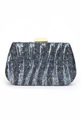 SEQUINS CLUTCH-BLUE