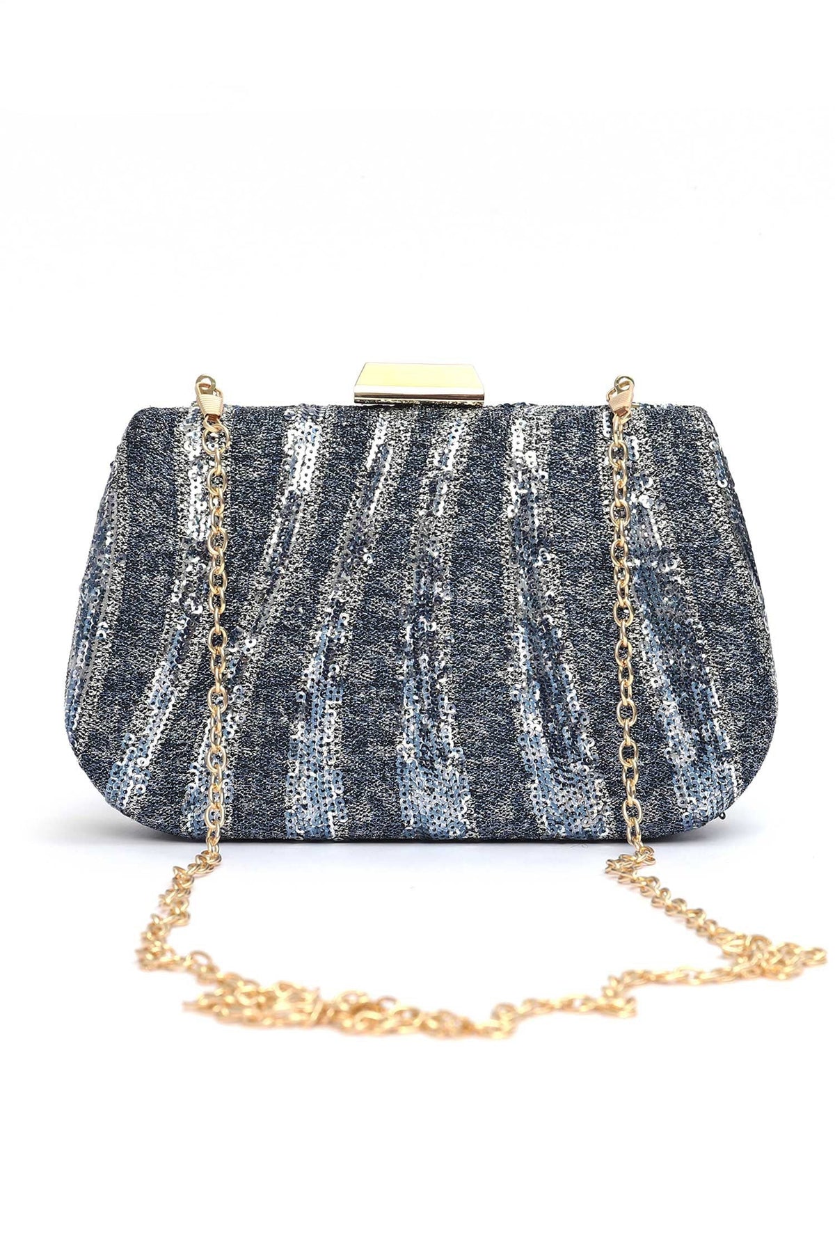 SEQUINS CLUTCH-BLUE