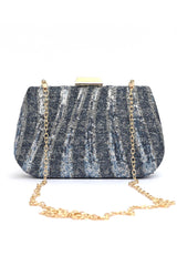 SEQUINS CLUTCH-BLUE