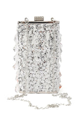 MIDNIGHT GLAM SEQUIN CLUTCH-SILVER