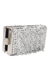 MIDNIGHT GLAM SEQUIN CLUTCH-SILVER