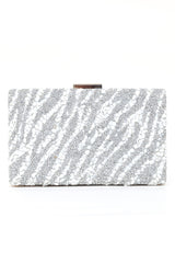 MOSIAC STATEMENT CLUTCH-SILVER