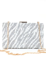 MOSIAC STATEMENT CLUTCH-SILVER