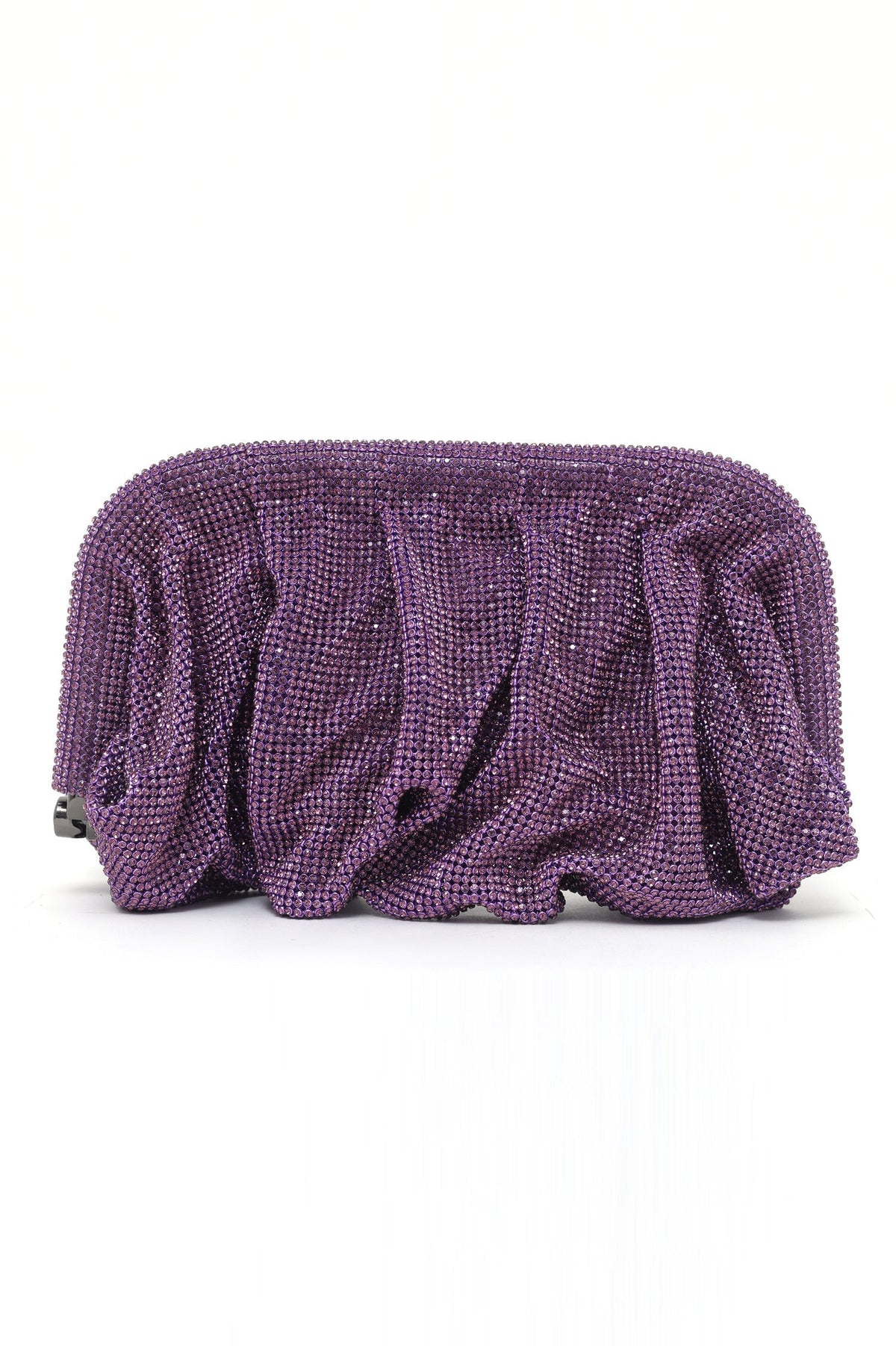 EMERALD LUXE GATHERED CLUTCHED-PURPLE