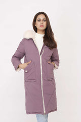 LONG PUFFER JACKET-WHITE-PURPLE