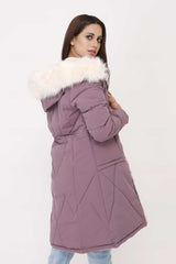 LONG PUFFER JACKET-WHITE-PURPLE