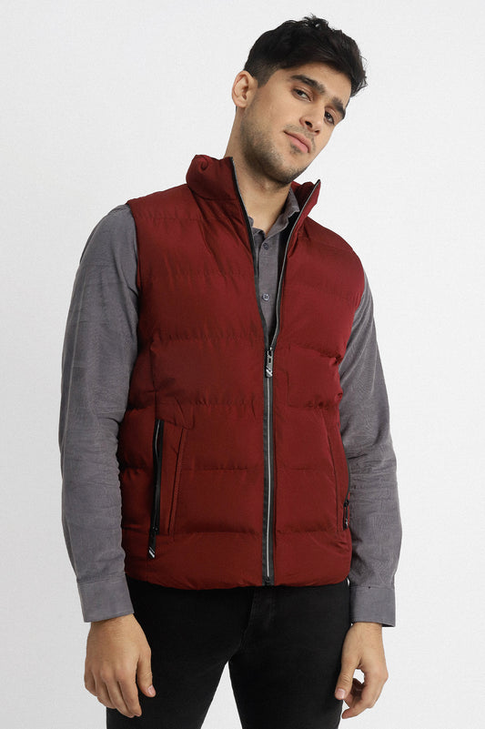 CHEVRON VEST-MAROON