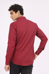 BASIC CASUAL SHIRT-MAROON