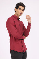 BASIC CASUAL SHIRT-MAROON