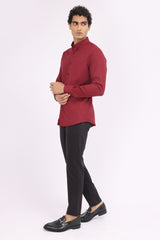 BASIC CASUAL SHIRT-MAROON