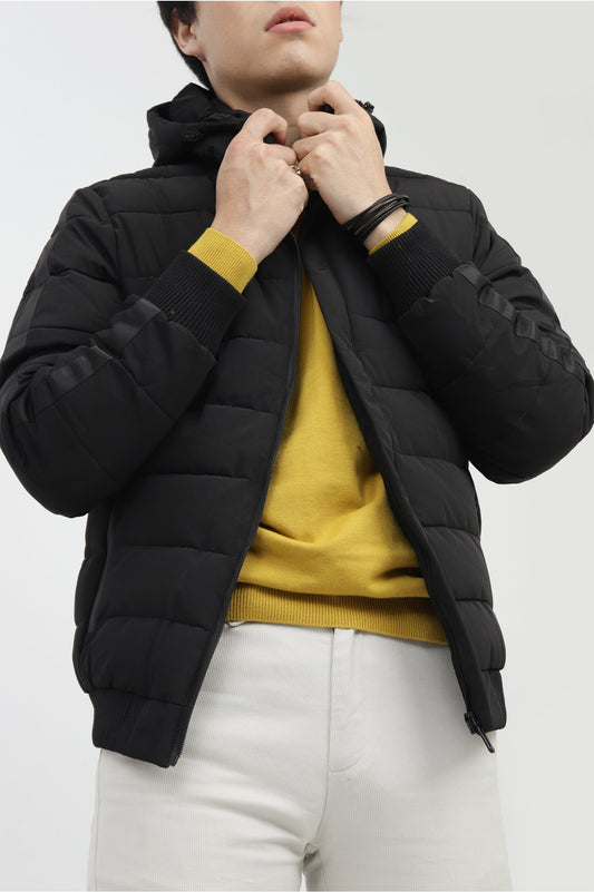 TAPE PADDED JACKET-BLACK