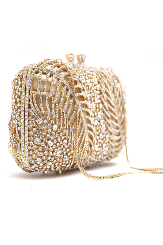 PEARL CRYSTAL CLUTCH-SILVER-GOLD